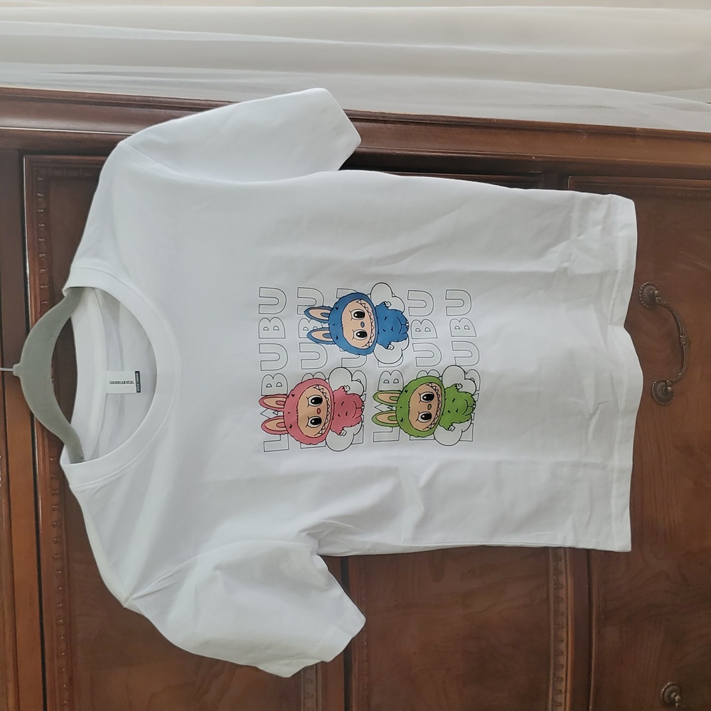 Kids White Graphic T-Shirt LABUBU Boy & Girl
